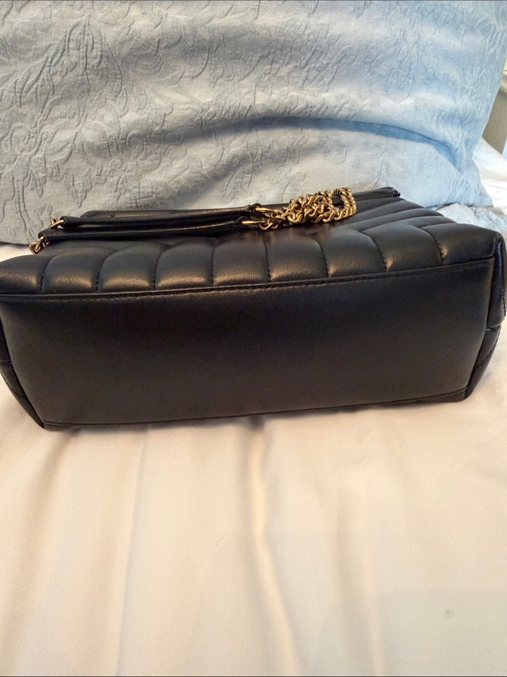 Saint Laurent Black Calfskin Y Quilted Monogram Medium LouLou Chain Satchel - Picture 8 of 10